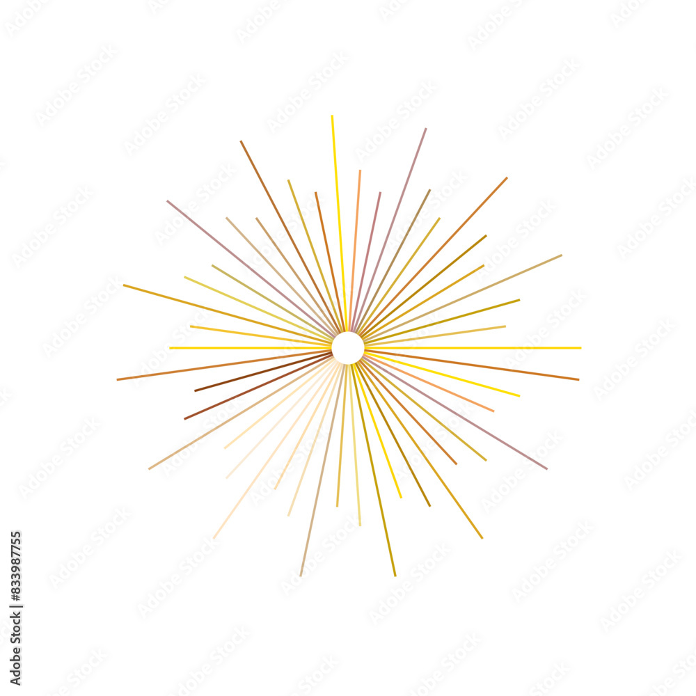 An abstract transparent retro golden art deco sunburst shape design element. An abstract transparent retro golden art deco sunburst shape design element.