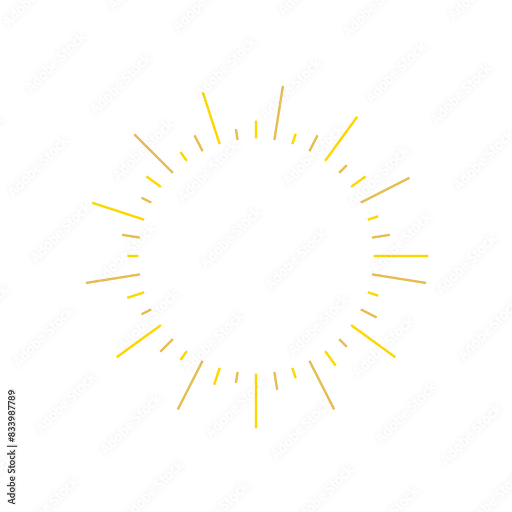 An abstract transparent retro golden art deco sunburst shape design element. An abstract transparent retro golden art deco sunburst shape design element.