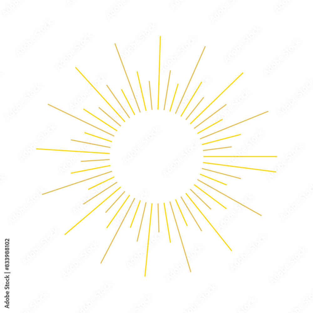 An abstract transparent retro golden art deco sunburst shape design element. An abstract transparent retro golden art deco sunburst shape design element.