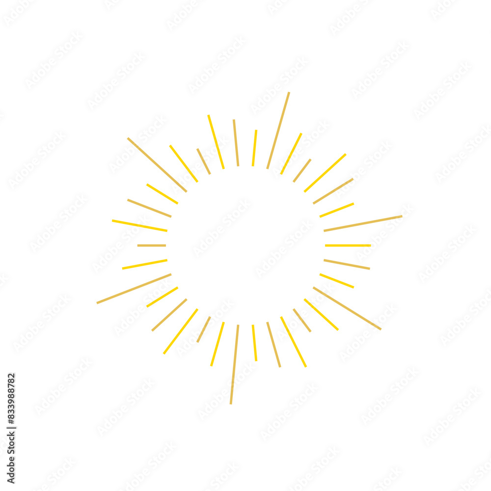 An abstract transparent retro golden art deco sunburst shape design element. An abstract transparent retro golden art deco sunburst shape design element.