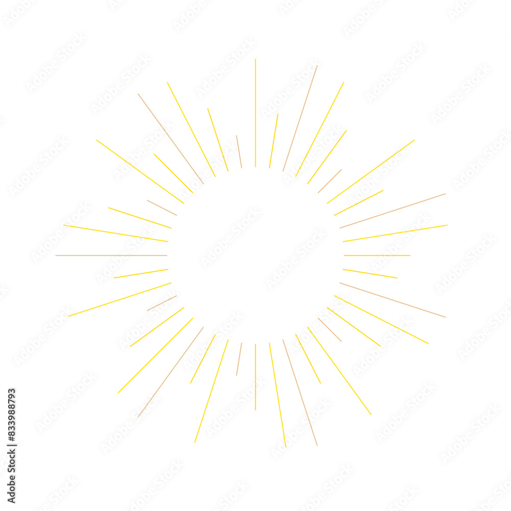 An abstract transparent retro golden art deco sunburst shape design element. An abstract transparent retro golden art deco sunburst shape design element.