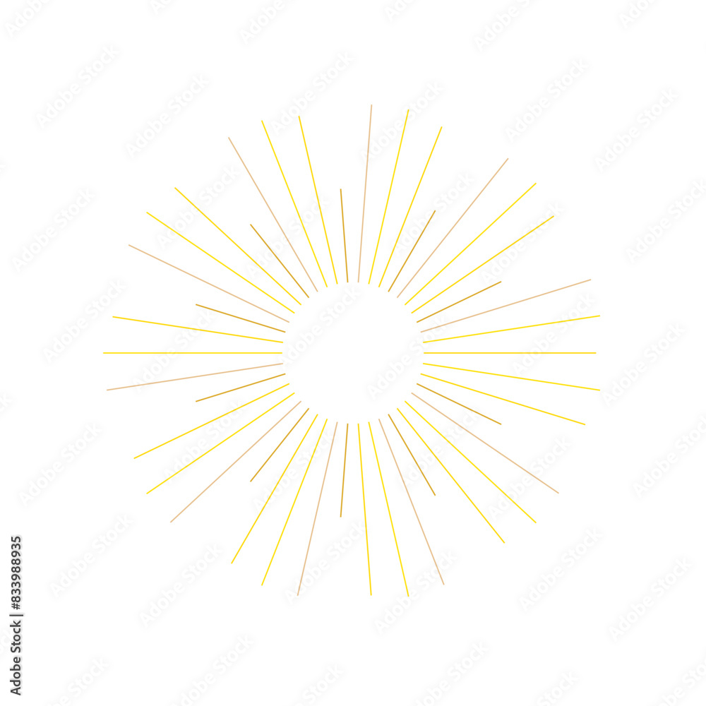 An abstract transparent retro golden art deco sunburst shape design element. An abstract transparent retro golden art deco sunburst shape design element.