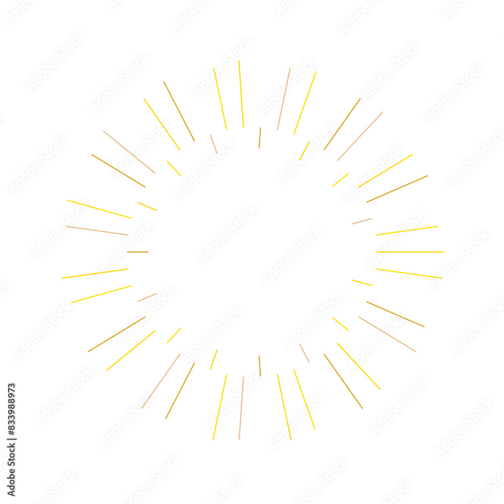 An abstract transparent retro golden art deco sunburst shape design element. An abstract transparent retro golden art deco sunburst shape design element.