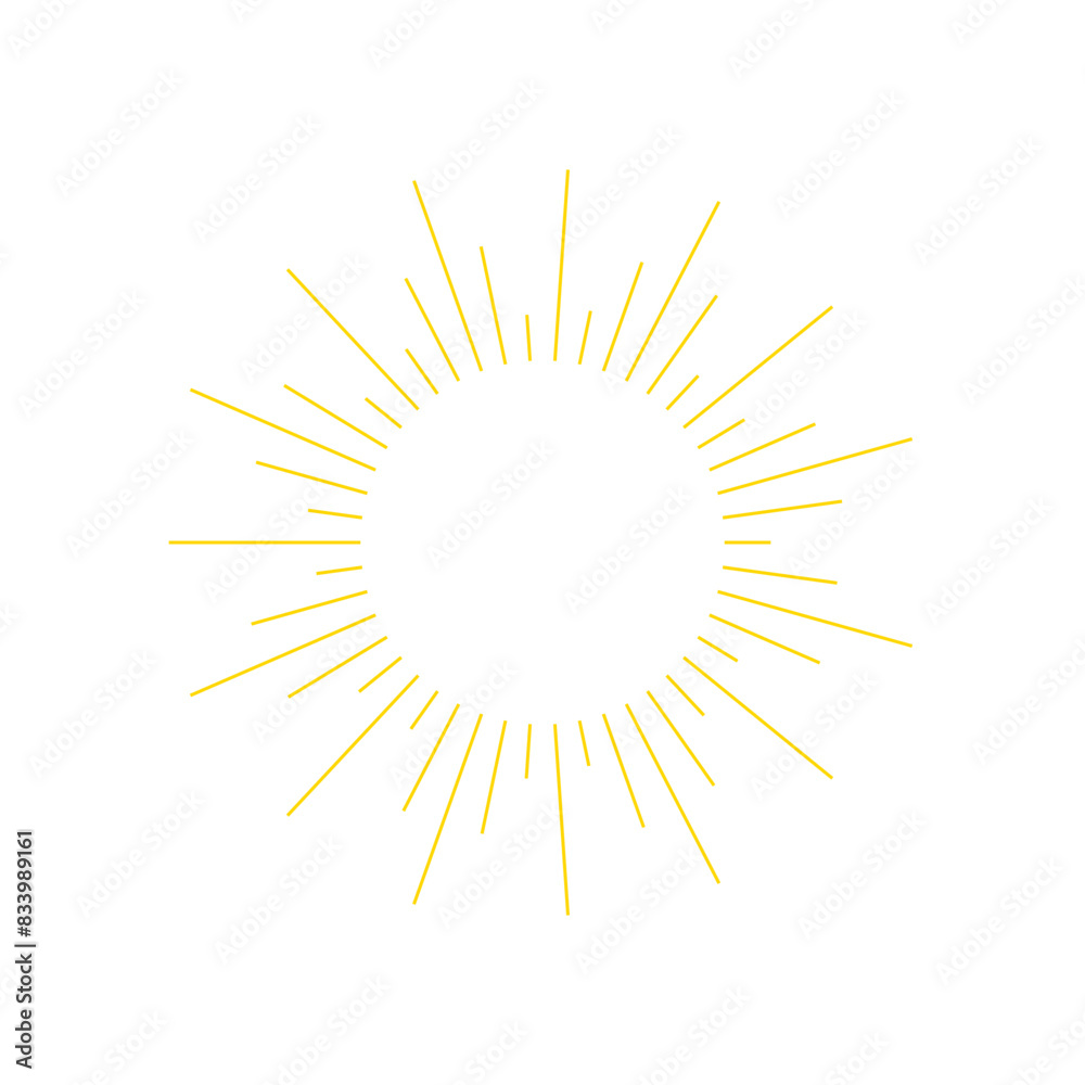An abstract transparent retro golden art deco sunburst shape design element. An abstract transparent retro golden art deco sunburst shape design element.