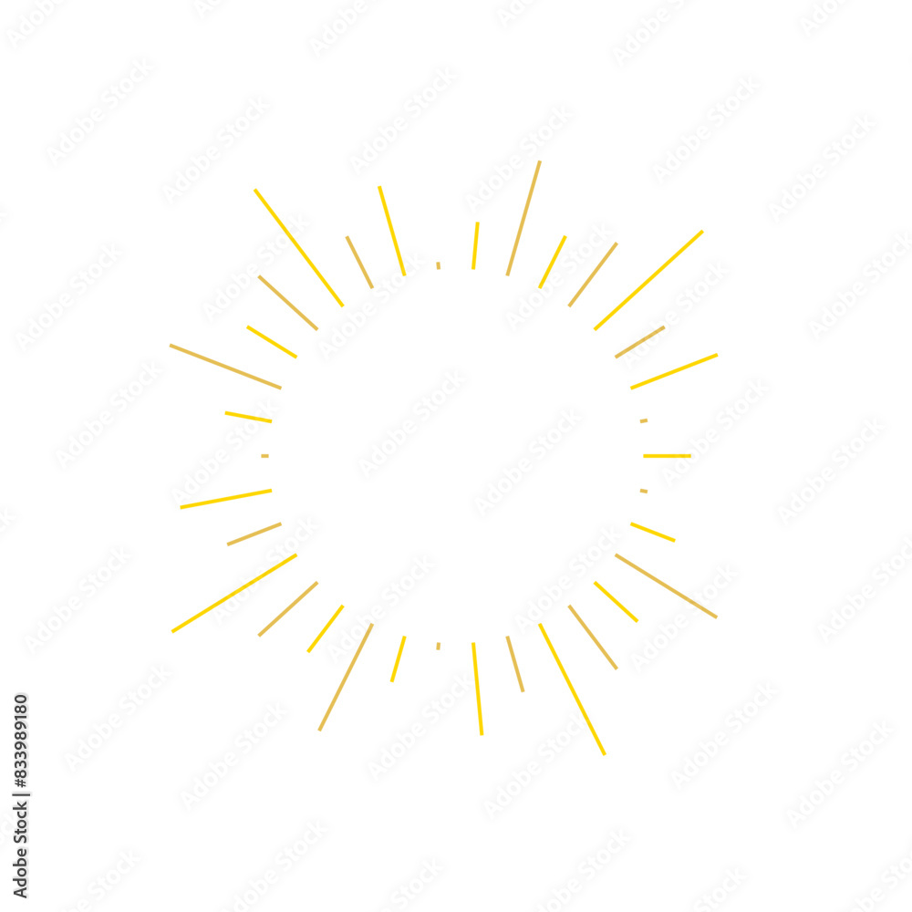 An abstract transparent retro golden art deco sunburst shape design element. An abstract transparent retro golden art deco sunburst shape design element.