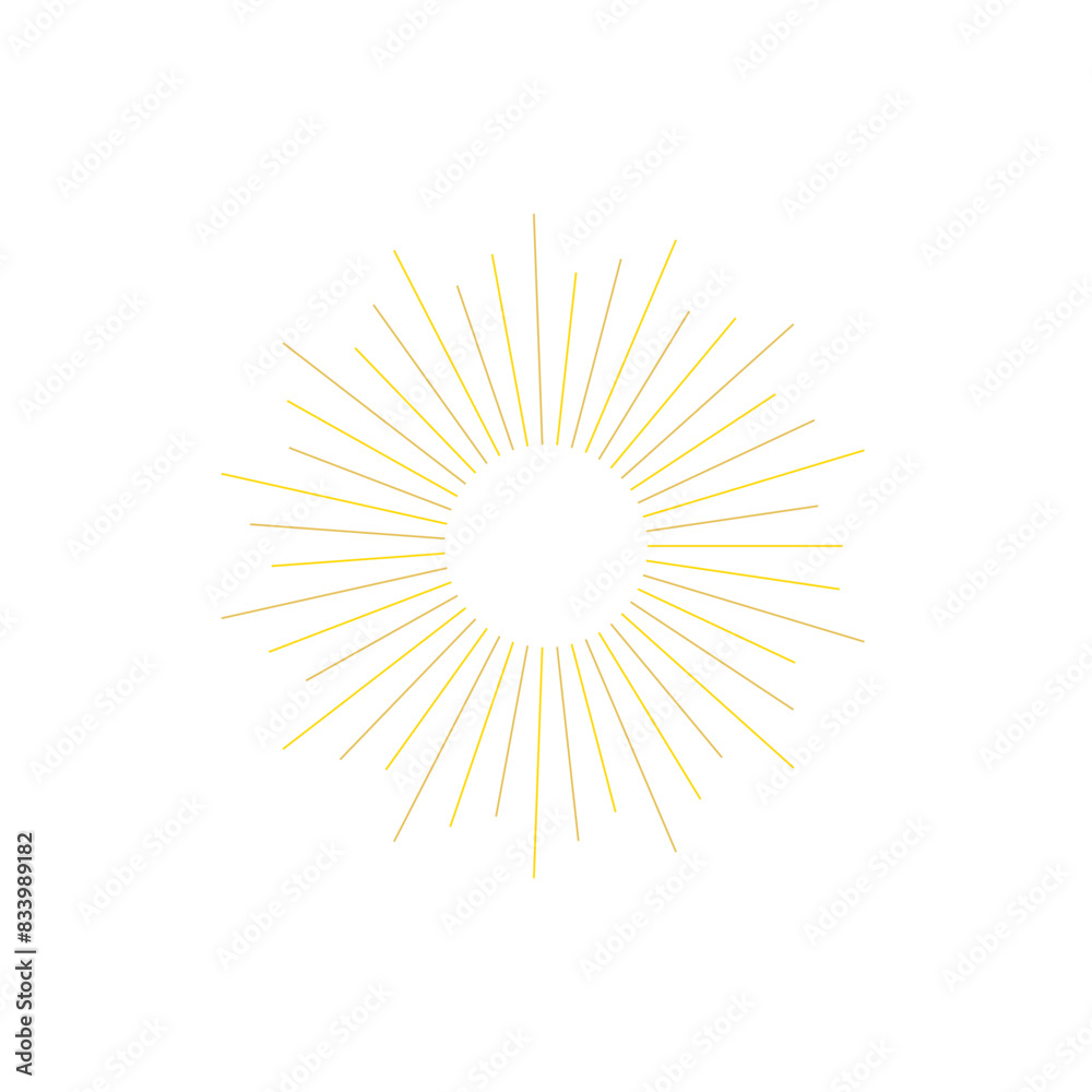 An abstract transparent retro golden art deco sunburst shape design element. An abstract transparent retro golden art deco sunburst shape design element.