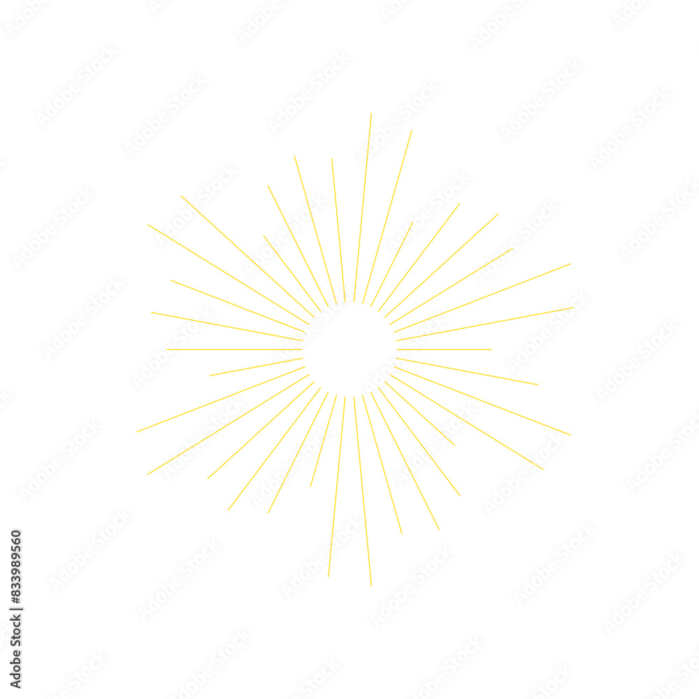 An abstract transparent retro golden art deco sunburst shape design element. An abstract transparent retro golden art deco sunburst shape design element.