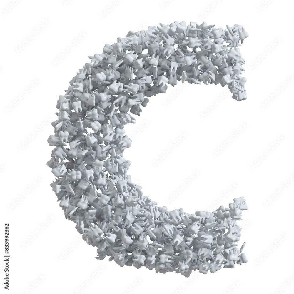 Alphabet made of teeth, letter C Alphabet made of teeth, letter C