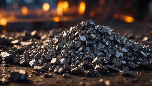 Raw Nickel Ore Unprocessed Wealth in the Industrial Metal Extraction. photo