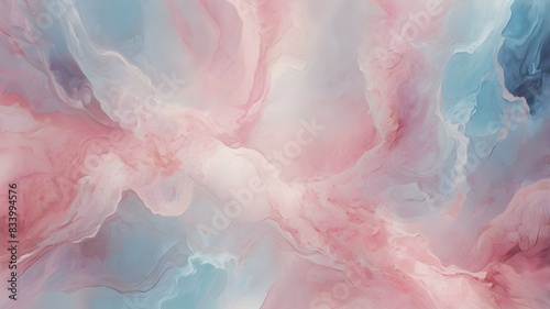 Abstract Pink And Blue Swirls In Liquid Art Generative AI