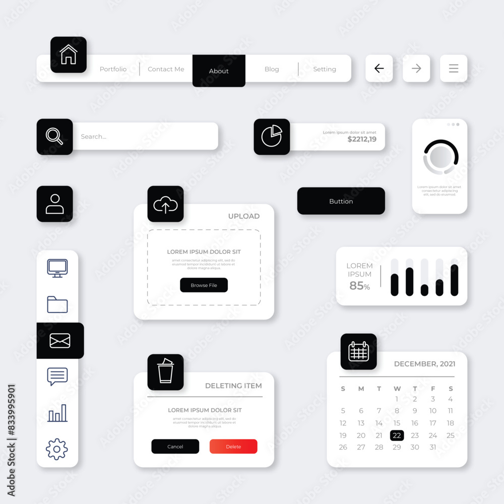 UI Kit Element Vector Template Premium Collection UI Kit Element Vector Template Premium Collection