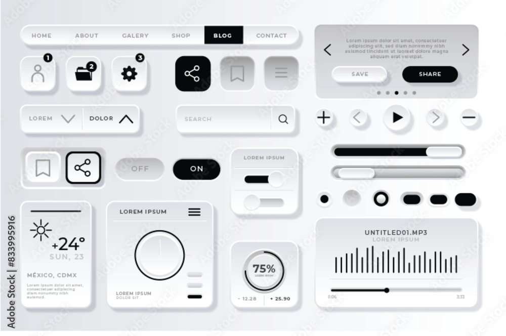 UI Kit Element Vector Template Premium Collection