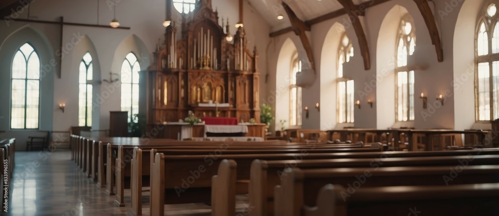 Fototapeta premium Building for Jesus Interior of a church during work.