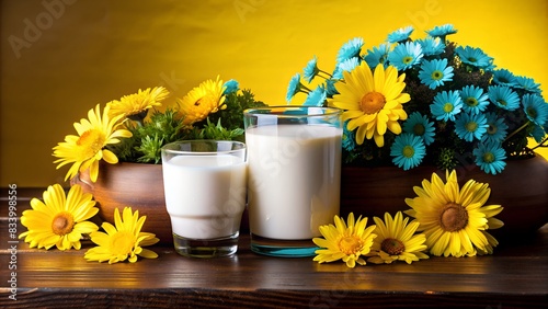milk and flowers