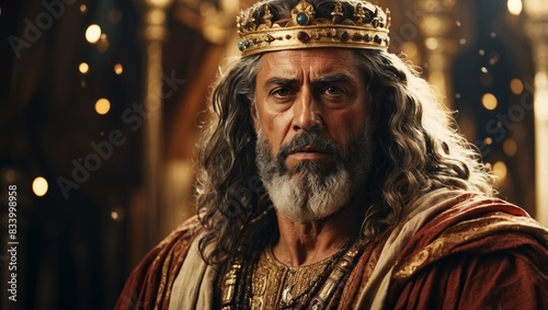 The King Solomon Old Testament Watercolor Biblical Illustration.