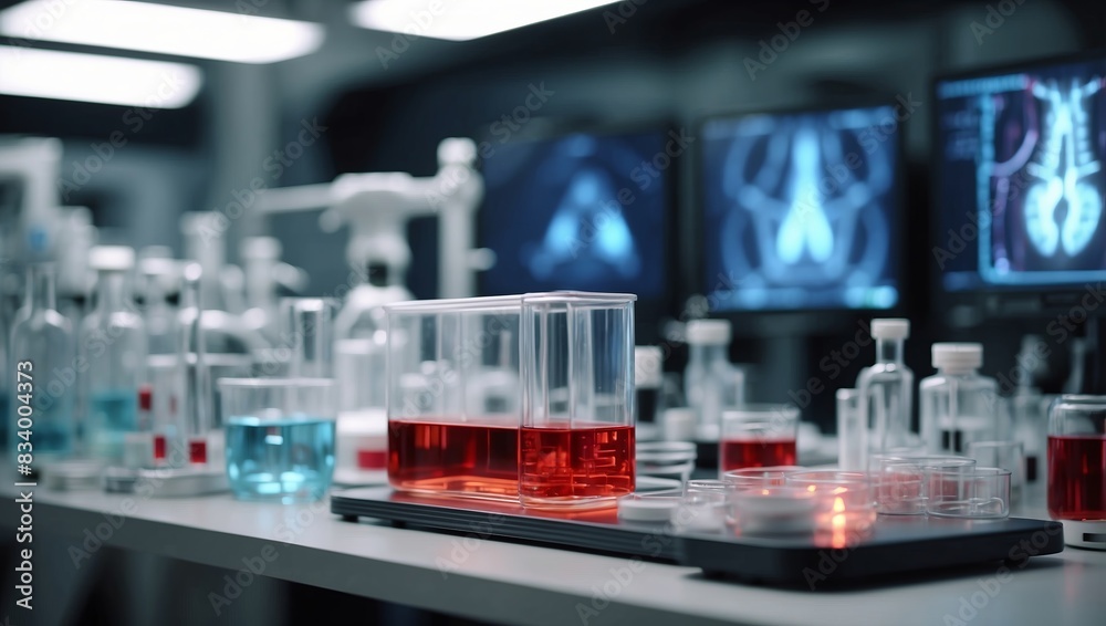 Sleek Modern Lab Employs Holographic Diagnostic Tools for Precise Sepsis Analysis. Sleek Modern Lab Employs Holographic Diagnostic Tools for Precise Sepsis Analysis.