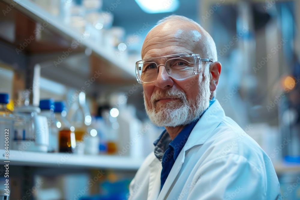 Mature laboratory technician, confident, professional, digital SLR, standard zoom, daytime, lab portrait, digital, high realism, precise light. , background blur Mature laboratory technician, confident, professional, digital SLR, standard zoom, daytime, lab portrait, digital, high realism, precise light. , background blur