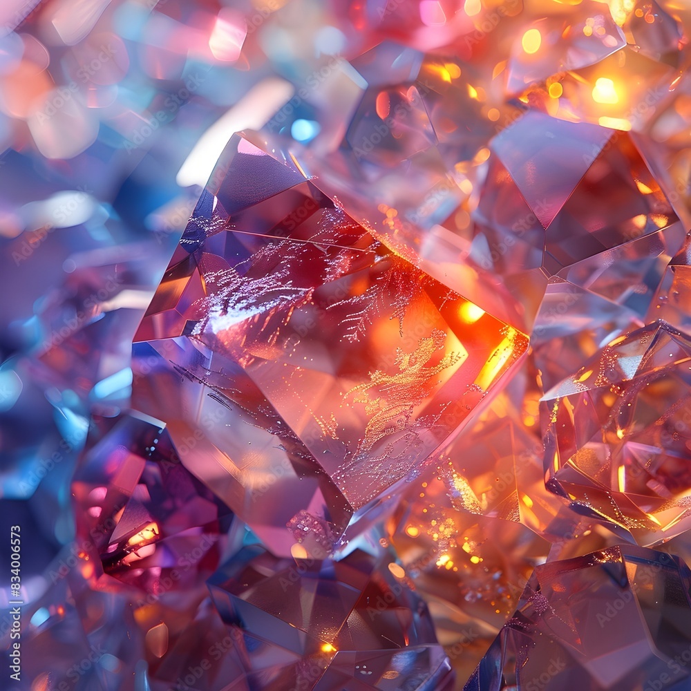 Captivating Prismatic Jewel in Mesmerizing Macro Closeup Captivating Prismatic Jewel in Mesmerizing Macro Closeup