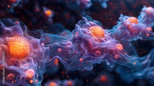 Captivating Microscopic of the Body s Intricate Cellular Network in Motion © imagincy