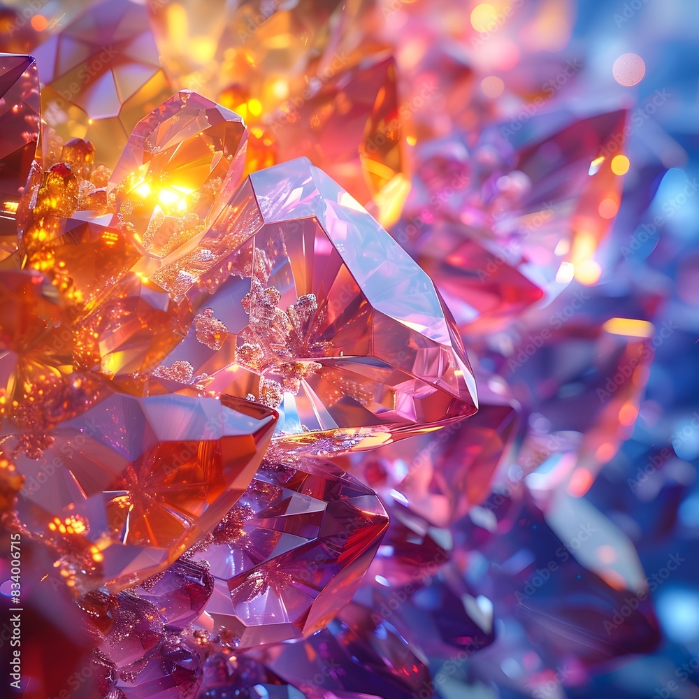 Captivating Spectrum of a Jewel in Vibrant Macro Close Up Revealing Its Intricate Refractive Beauty Captivating Spectrum of a Jewel in Vibrant Macro Close Up Revealing Its Intricate Refractive Beauty