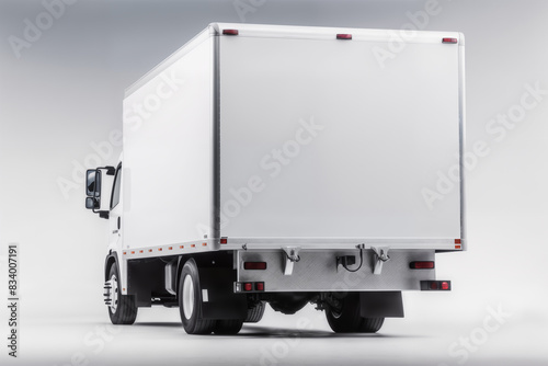 A clean white truck on white background, one object