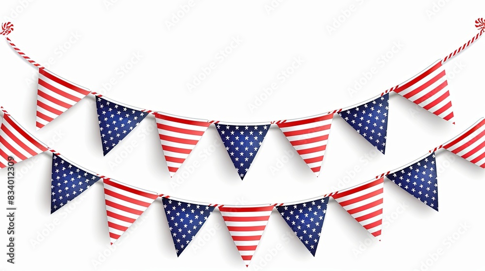 Obraz premium Patriotic Bunting with Stars and Stripes for Memorial Day