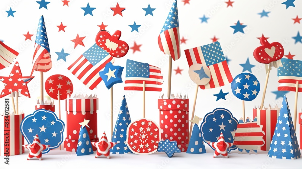 Obraz premium Patriotic Decorations and Party Supplies for Memorial Day