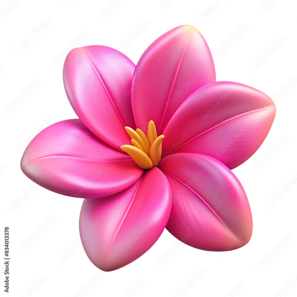 beautiful 3D volumetric pink tropical flower on a white background beautiful 3D volumetric pink tropical flower on a white background