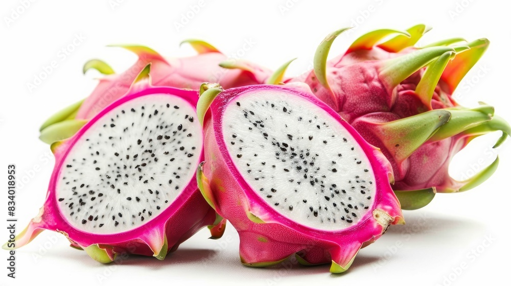 Dragon fruit isolated on a white background.
Dragon fruit isolated on a white background.