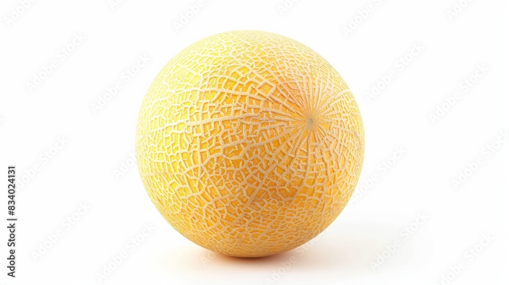 A fresh yellow cantaloupe melon with vibrant, juicy flesh is isolated against a clean white background.
A fresh yellow cantaloupe melon with vibrant, juicy flesh is isolated against a clean white background.