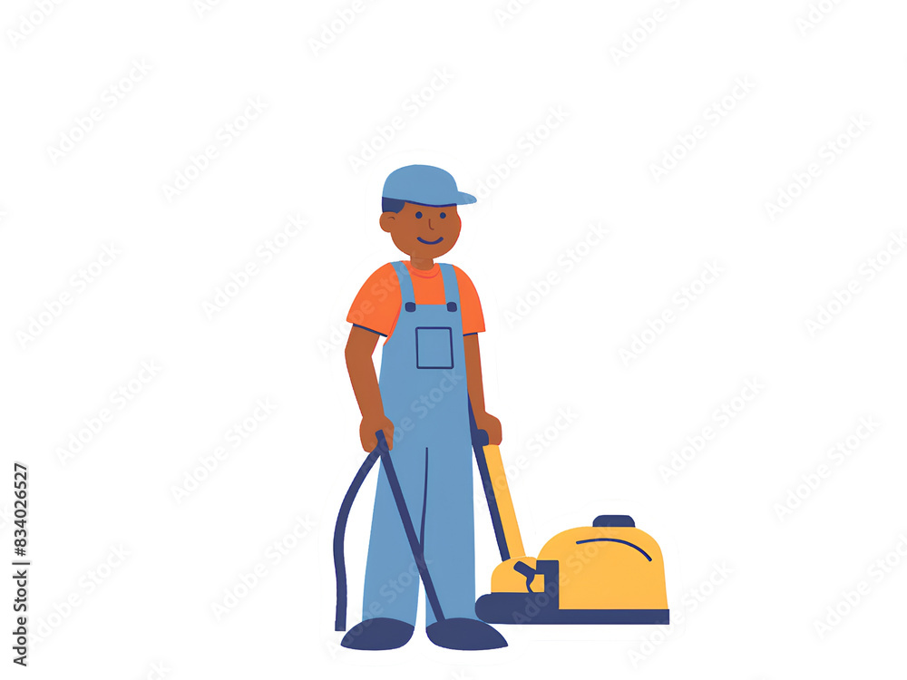 illustration of a person with vacuum cleaner illustration of a person with vacuum cleaner