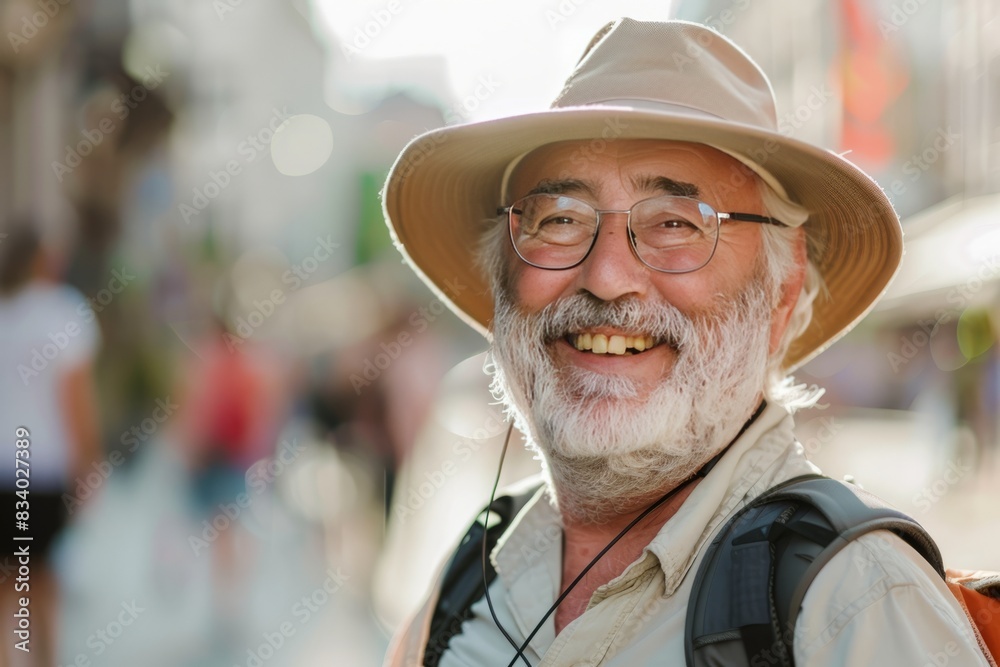 Mature tour guide, confident, professional, digital SLR, standard zoom, daytime, tour location portrait, digital, high realism, informative light. , background blur Mature tour guide, confident, professional, digital SLR, standard zoom, daytime, tour location portrait, digital, high realism, informative light. , background blur