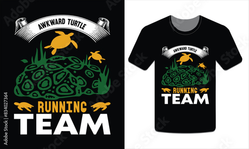 Wallpaper Mural Awkward turtle running team, turtle t-shirt design vector art illustration Torontodigital.ca