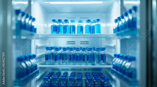 Refrigerator Filled With Bottles of Water