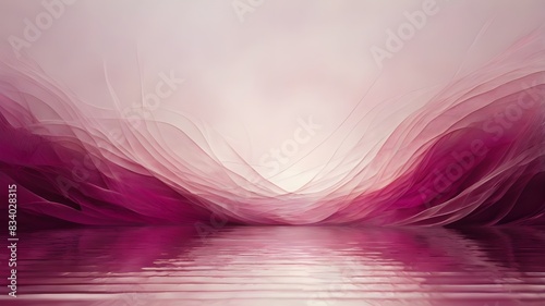 Abstract Pink Landscape With Water Reflection Generative AI