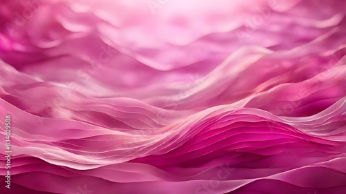 Abstract Pink Magenta Fabric Waves in Soft Lighting Generative AI