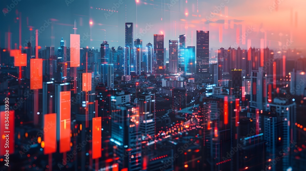 AI in Finance A futuristic financial district AI in Finance A futuristic financial district
