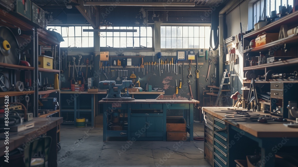 Tool Room Filled With Various Work Tools