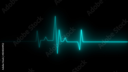 Realistic neon/laser heartrate sign with glows, illustration