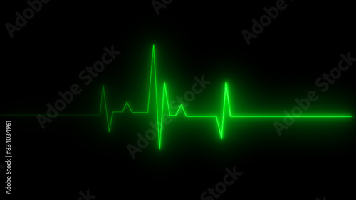 Realistic neon/laser heartrate sign with glows, illustration