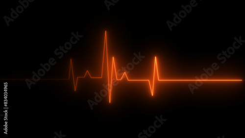 Realistic neon/laser heartrate sign with glows, illustration