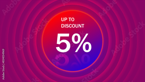 5 percent super sale on red and yellow background