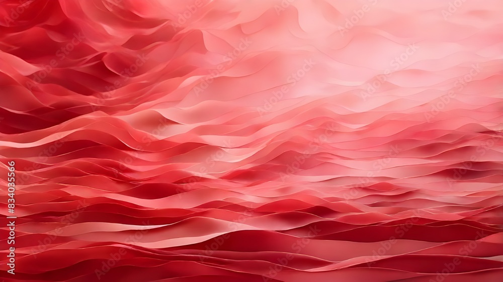Obraz premium Abstract Red Fabric Waves in Soft Lighting Generative AI