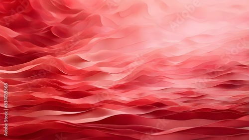 Abstract Red Fabric Waves in Soft Lighting Generative AI
