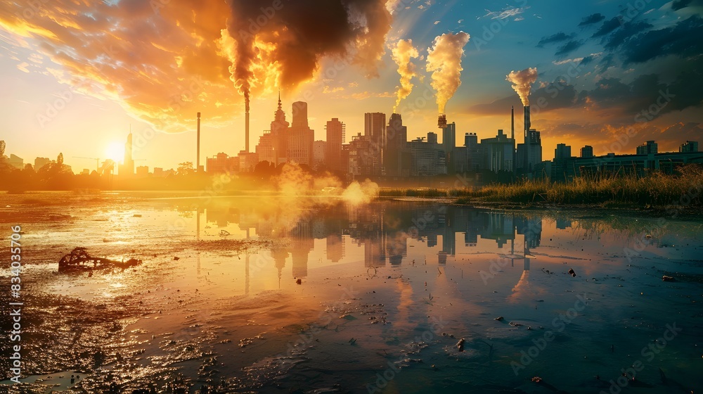 Naklejka premium AI systems monitoring environment about Climate Change