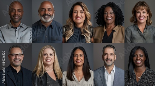 Collage of Diverse Business Professionals' Smiling Portraits