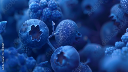 Fresh Blueberry on a Clean Background for Healthy Eating Concepts Generative AI