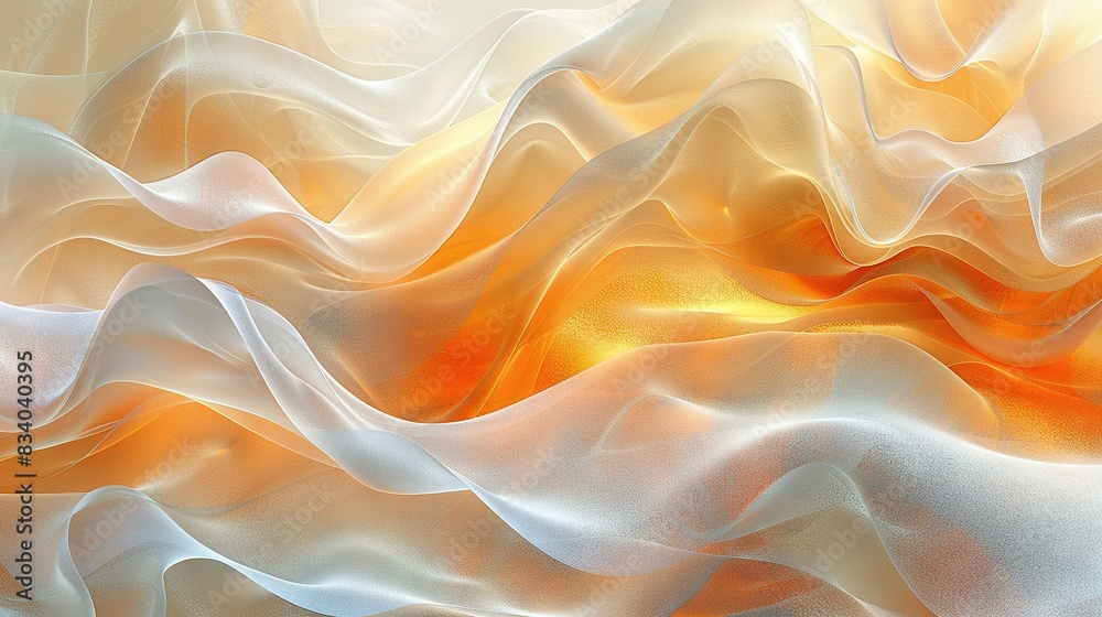 Obraz premium wave image on orange-white background with yellow center