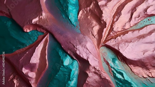Colorful Aerial View of Painted Desert Canyons in Vibrant Afternoon Light Generative AI