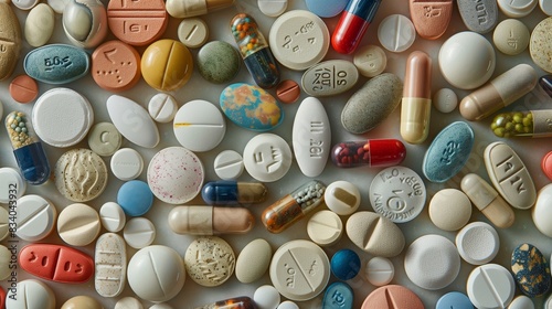Variety of Pills on Table